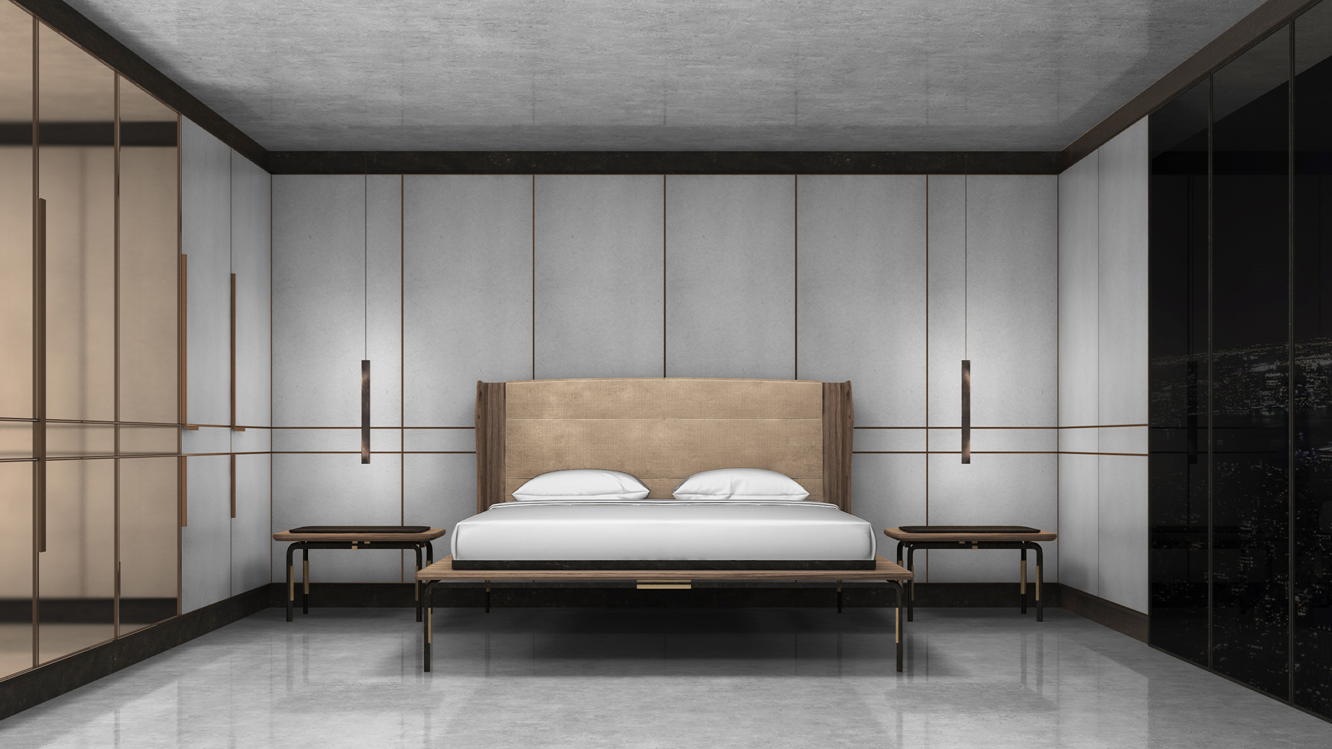 Interior photography Woonark,” a two-story villa nestled among trees on the water’s edge of a peninsula. Thermo ashwood, curved elements, and large openings create a serene atmosphere